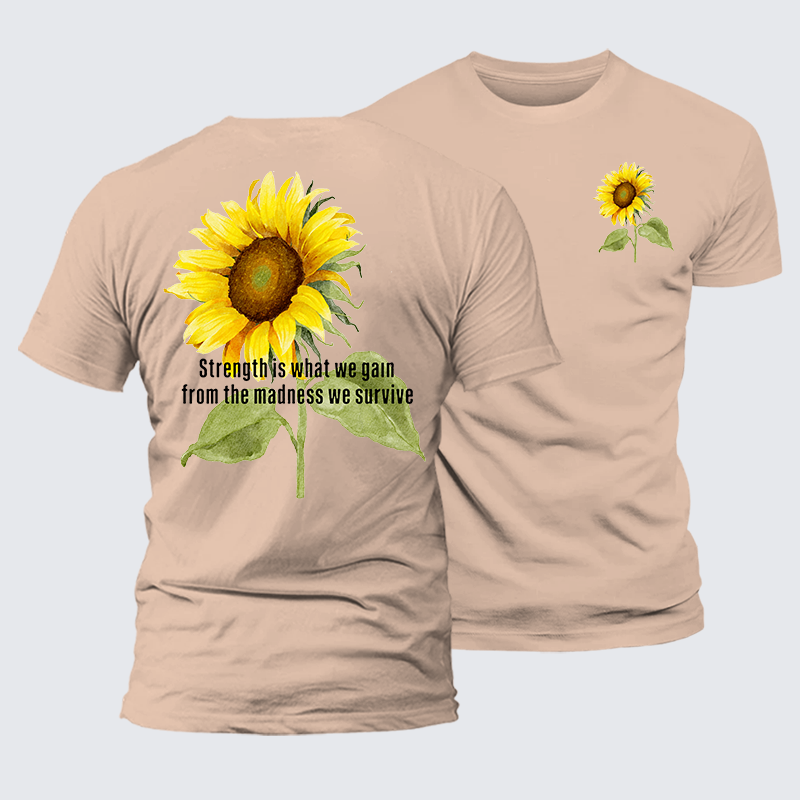 Strength Is What We Gain Jesus God Christian Premium Mercerized Cotton Tee