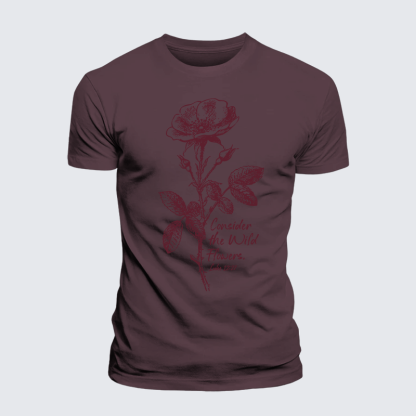 Consider the Wild Flowers Jesus God Christian Premium Mercerized Cotton Tee