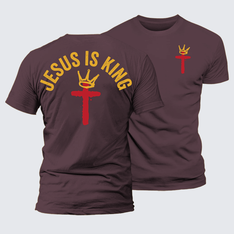 Jesus Is King Jesus God Christian Premium Mercerized Cotton Tee