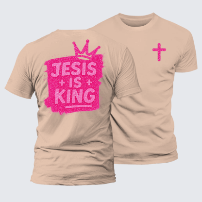Jesus Is King Jesus God Christian Premium Mercerized Cotton Tee