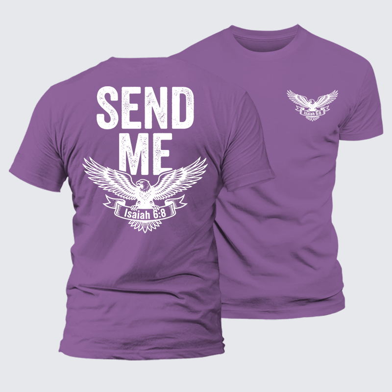 Isaiah 6:8 - SEND ME Jesus God Christian Premium Mercerized Cotton Tee