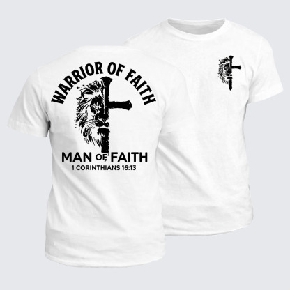 Man of Faith Jesus God Christian Cotton T-Shirt