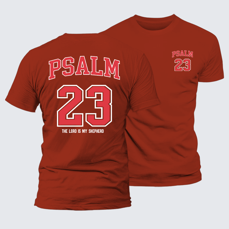 Psalm 23 Jesus God Christian Premium Mercerized Cotton Tee