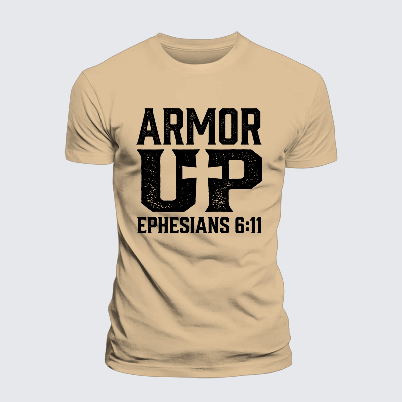 Armor Up Jesus God Christian Premium Mercerized Cotton Tee