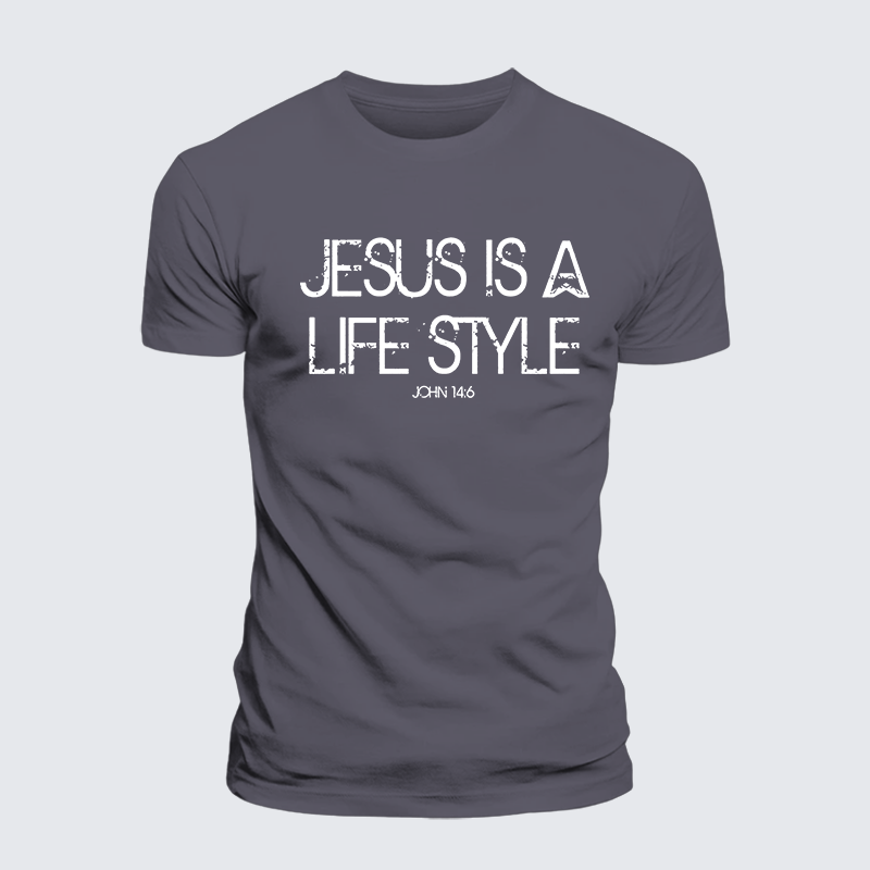 Jesus Is A Life Style Jesus God Christian Premium Mercerized Cotton Tee