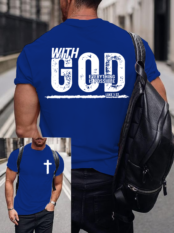 Everything Is Possible Jesus God Christian Cotton T-Shirt