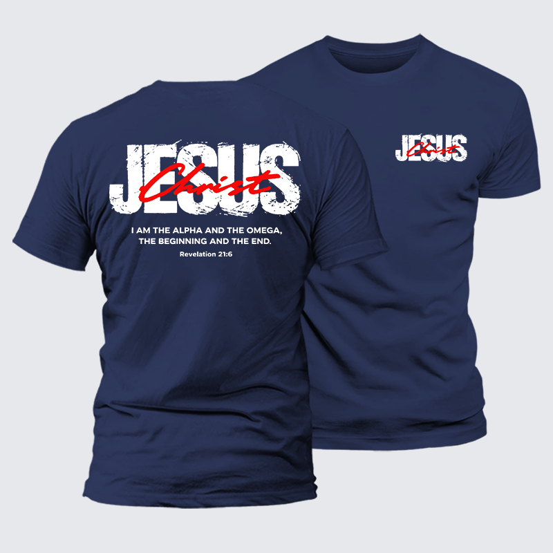 I Am The Alpha And Omega  Jesus God Christian Premium Mercerized Cotton Tee
