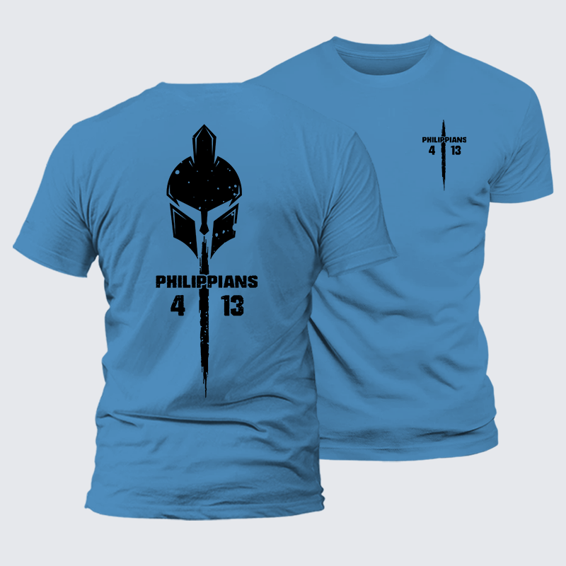 Philippians 4:13 Jesus God Christian Premium Mercerized Cotton Tee