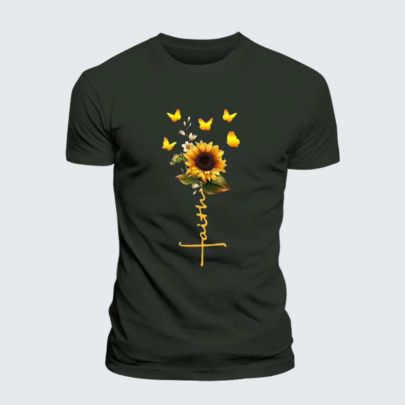 [Copy]Faith Cross Jesus God Christian Premium Mercerized Cotton Tee