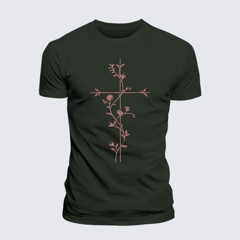Grace in Bloom Jesus God Christian Premium Mercerized Cotton Tee