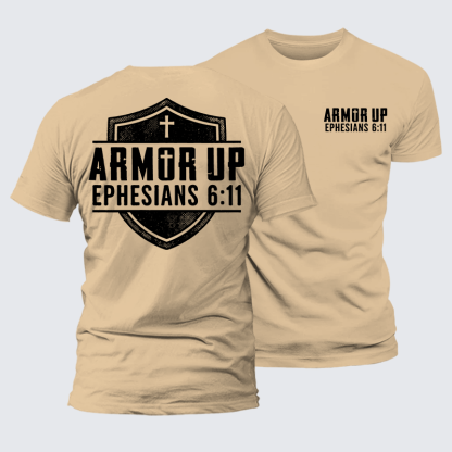 Armor Up Jesus God Christian Premium Mercerized Cotton Tee