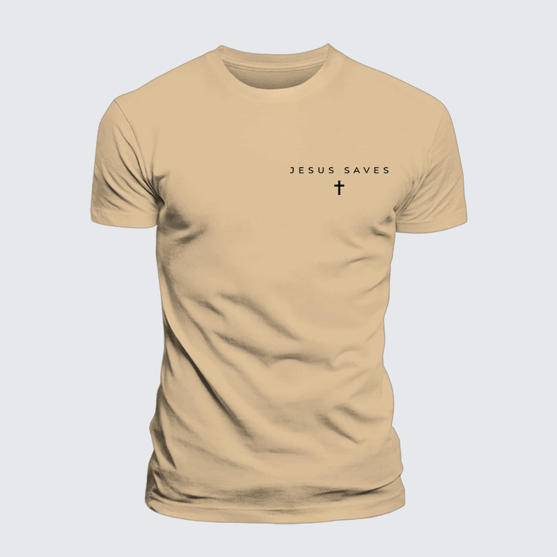 Jesus Saves Jesus God Christian Premium Mercerized Cotton Tee