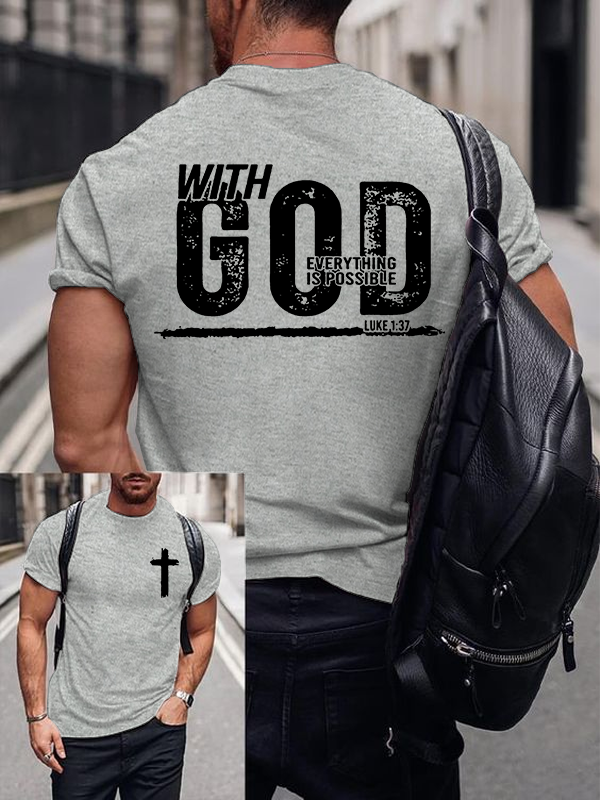 Everything Is Possible Jesus God Christian Cotton T-Shirt