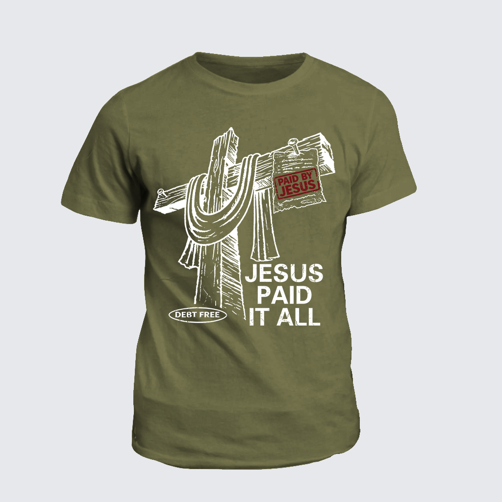 Jesus Paid It All Jesus God Christian Cotton T-Shirt