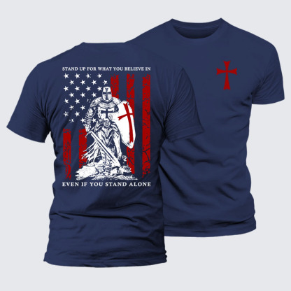 Stand Up For What You Believe  Jesus God Christian Premium Mercerized Cotton Tee