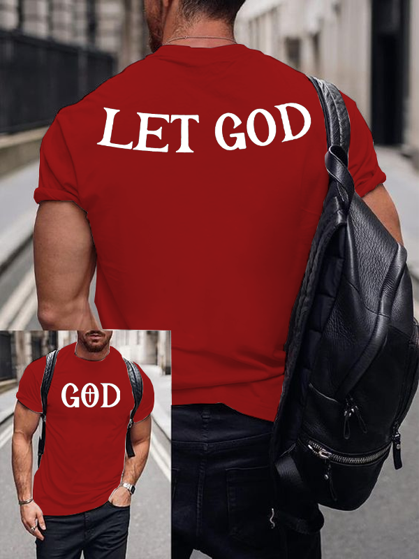 Let God Let Go Cross Christian Cotton T-Shirt