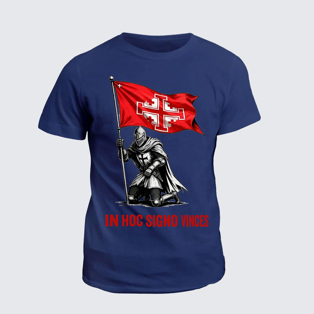 In Hoc Signo Vinces Jesus God Christian Cotton T-Shirt