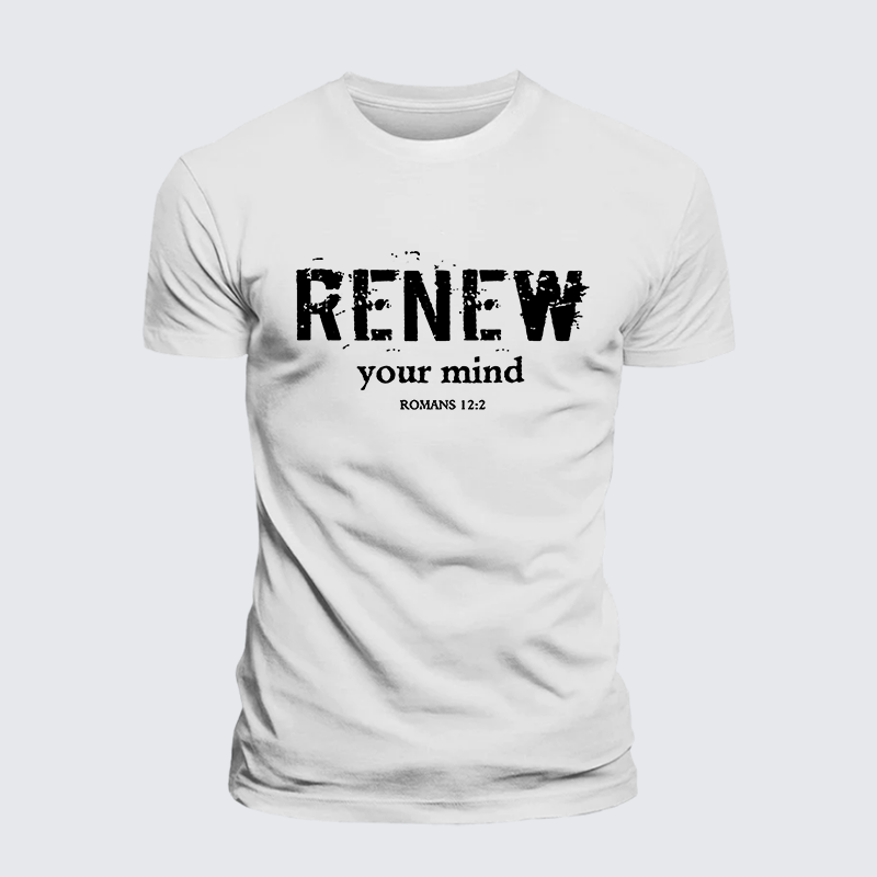 Renew Your Mind Jesus God Christian Premium Mercerized Cotton Tee