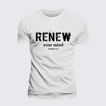 Renew Your Mind Jesus God Christian Premium Mercerized Cotton Tee