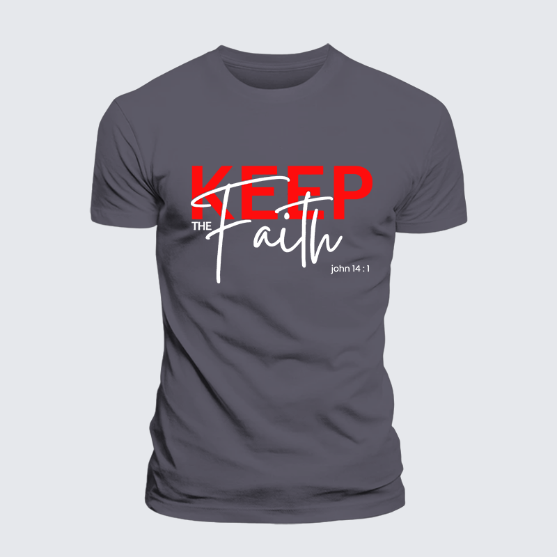 Keep The Faith Jesus God Christian Premium Mercerized Cotton Tee