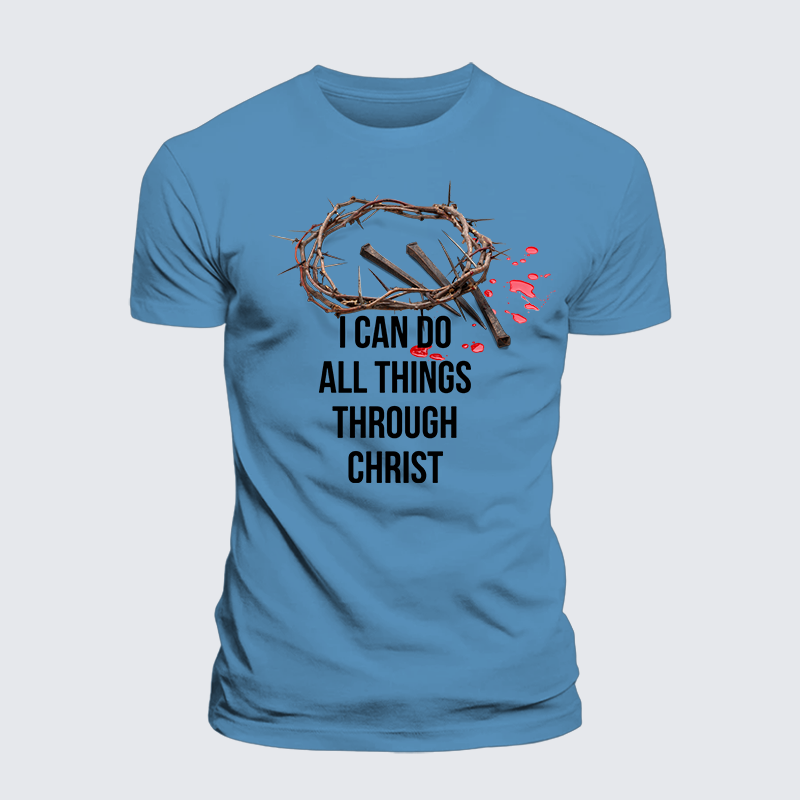 I Can Do All Things Through Christ Jesus God Christian Premium Mercerized Cotton Tee