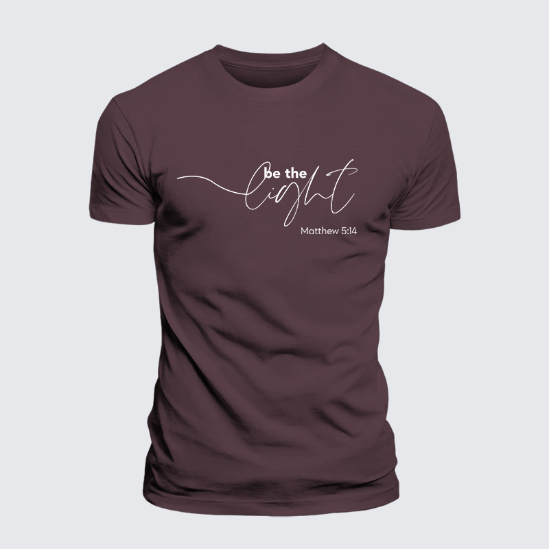 Be The Light Jesus God Christian Premium Mercerized Cotton Tee