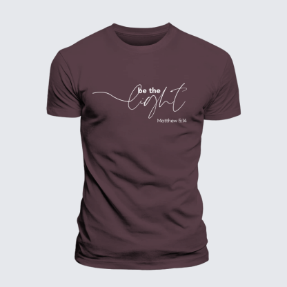 Be The Light Jesus God Christian Premium Mercerized Cotton Tee