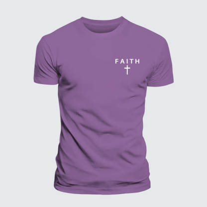 Faith Cross Jesus God Christian Premium Mercerized Cotton Tee