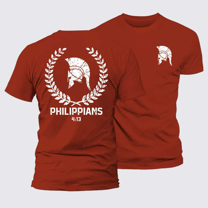 Philippians 4:13 Jesus God Christian Premium Mercerized Cotton Tee