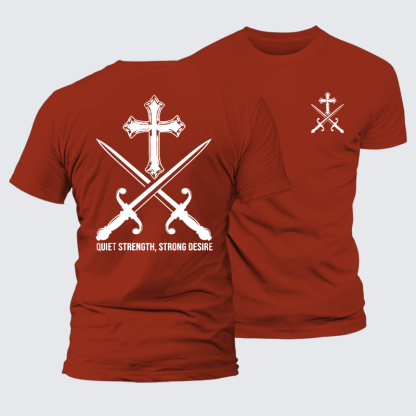 Quiet Strength, Strong Desire Jesus God Christian Premium Mercerized Cotton Tee