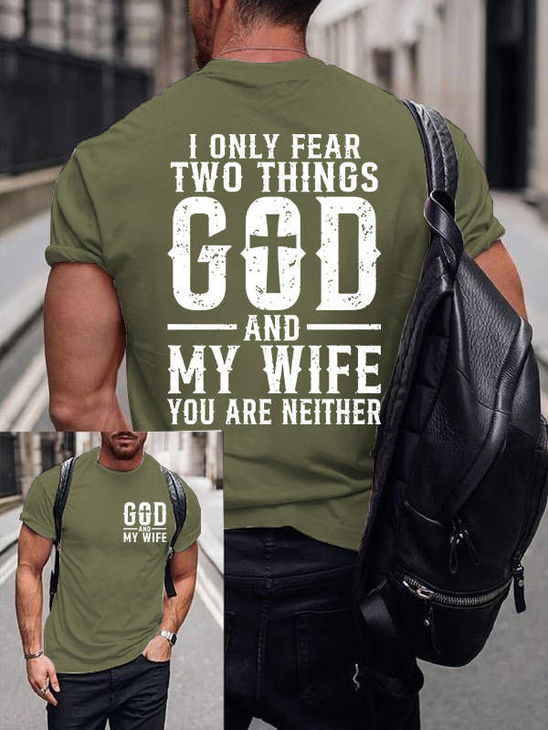 God & My Wife Jesus God Christian Cotton T-Shirt