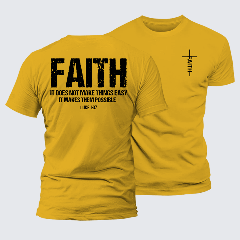 Faith Jesus God Christian Premium Mercerized Cotton Tee