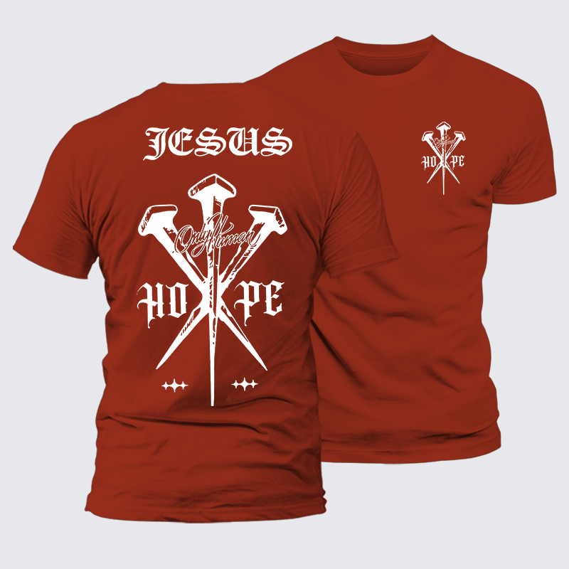 Only Human Hpoe Jesus God Christian Premium Mercerized Cotton Tee