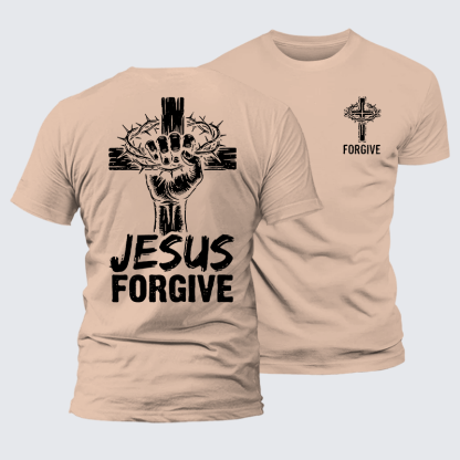 Jesus Forgiven Jesus God Christian Premium Mercerized Cotton Tee