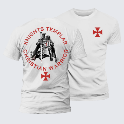 Knights Templar Templar Cross Crusader Knight  Jesus God Christian Premium Mercerized Cotton Tee