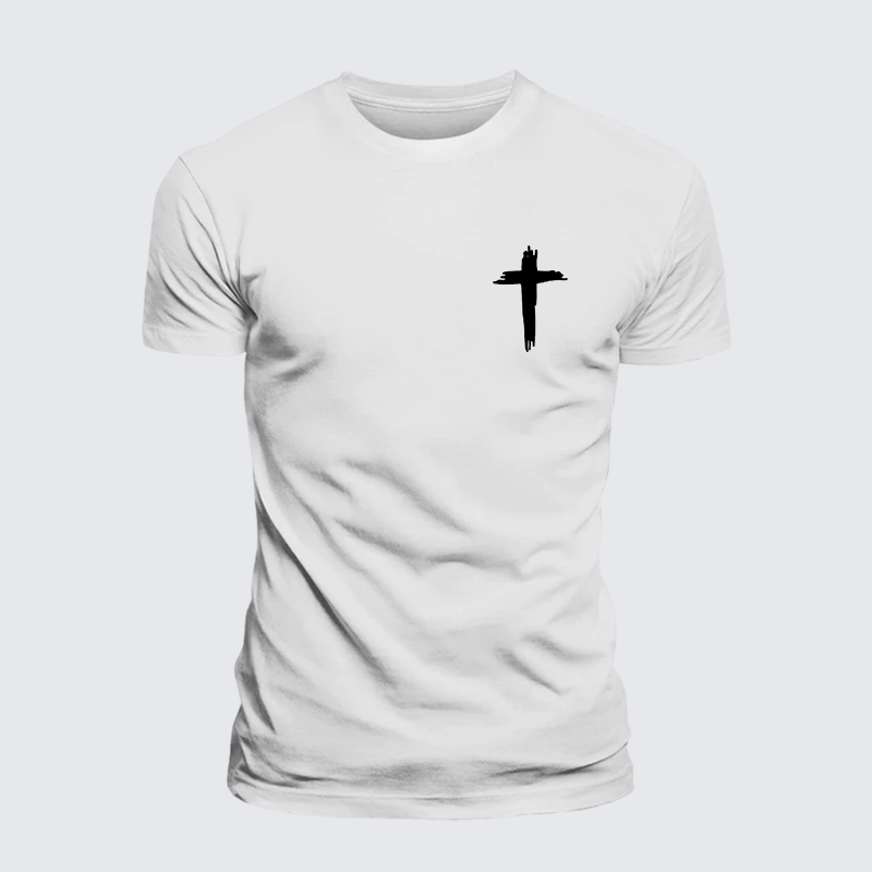 Cross Printed Jesus God Christian Cotton T-Shirt