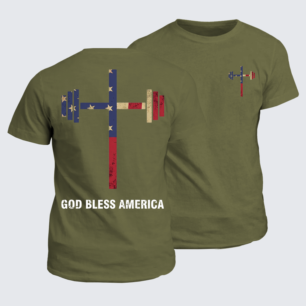 God Bless America Jesus God Christian Cotton T-Shirt