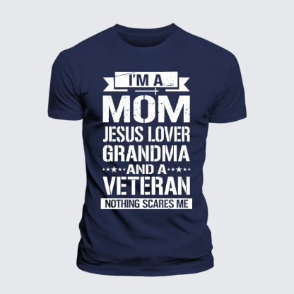 I'm A Mom-Jesus Lover-Grandma-Veteran Jesus God Christian Premium Mercerized Cotton Tee