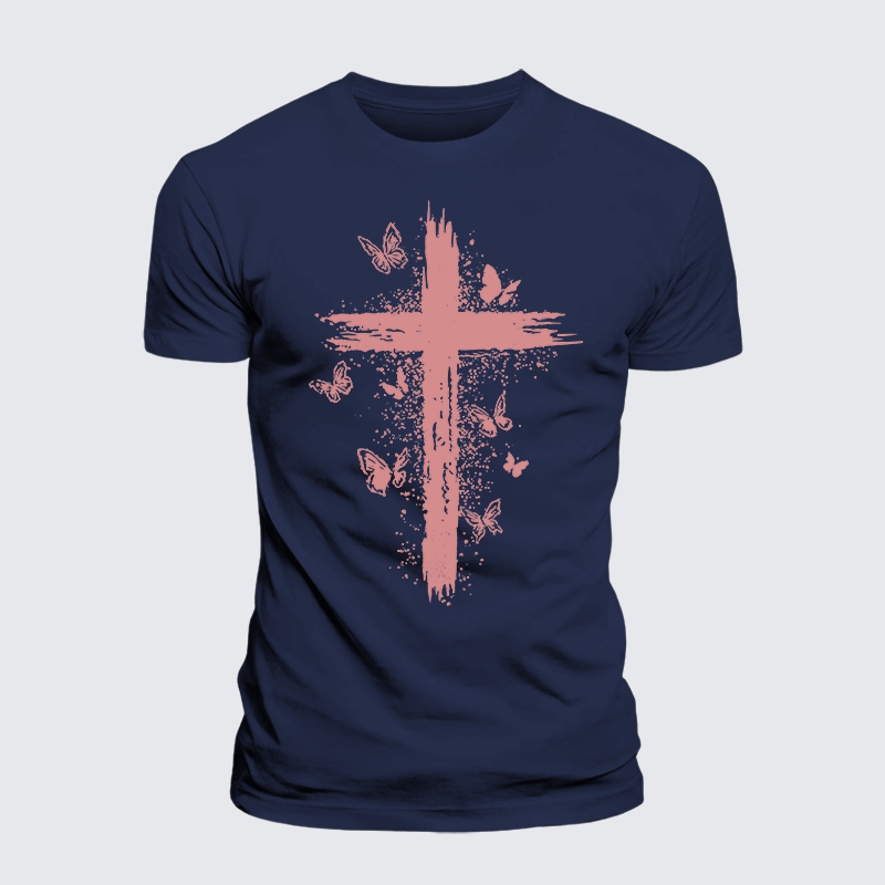 Butterfly Jesus God Christian Premium Mercerized Cotton Tee
