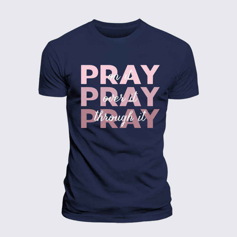 Pray Jesus God Christian Premium Mercerized Cotton Tee