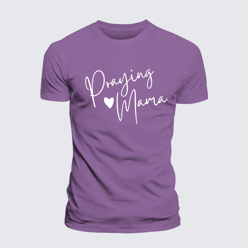 Praying Mama Jesus God Christian Premium Mercerized Cotton Tee