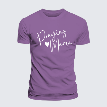 Praying Mama Jesus God Christian Premium Mercerized Cotton Tee
