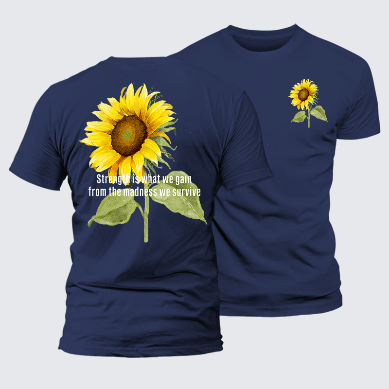 Strength Is What We Gain Jesus God Christian Premium Mercerized Cotton Tee