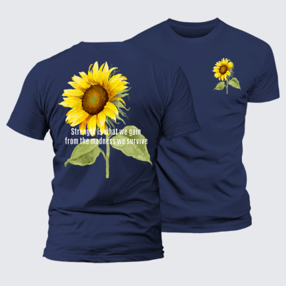 Strength Is What We Gain Jesus God Christian Premium Mercerized Cotton Tee