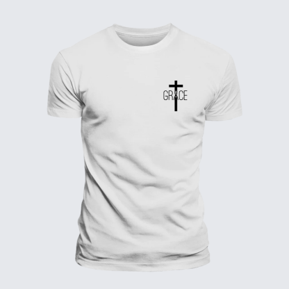 Grace Cross Jesus God Christian Cotton T-Shirt