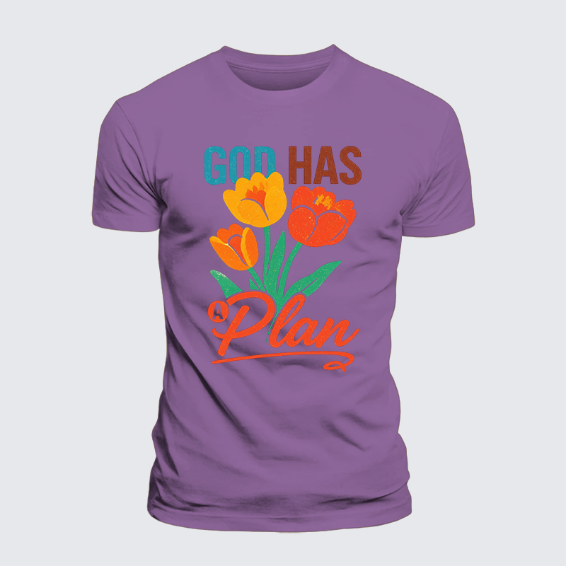 God Has A Plan Jesus God Christian Premium Mercerized Cotton Tee