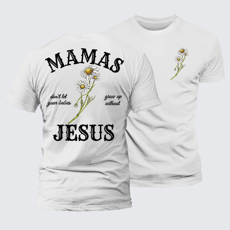 Blossoms Of Faith And Love Jesus God Christian Premium Mercerized Cotton Tee