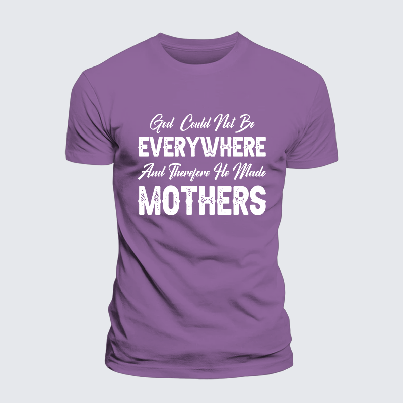 God Made Mothers  Jesus God Christian Premium Mercerized Cotton Tee