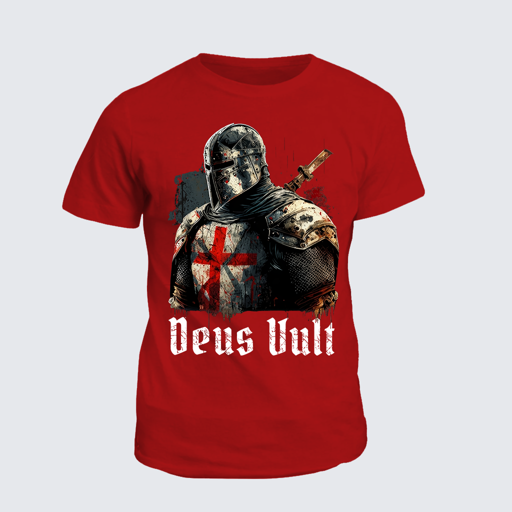 Deus Vult Jesus God Christian Cotton T-Shirt