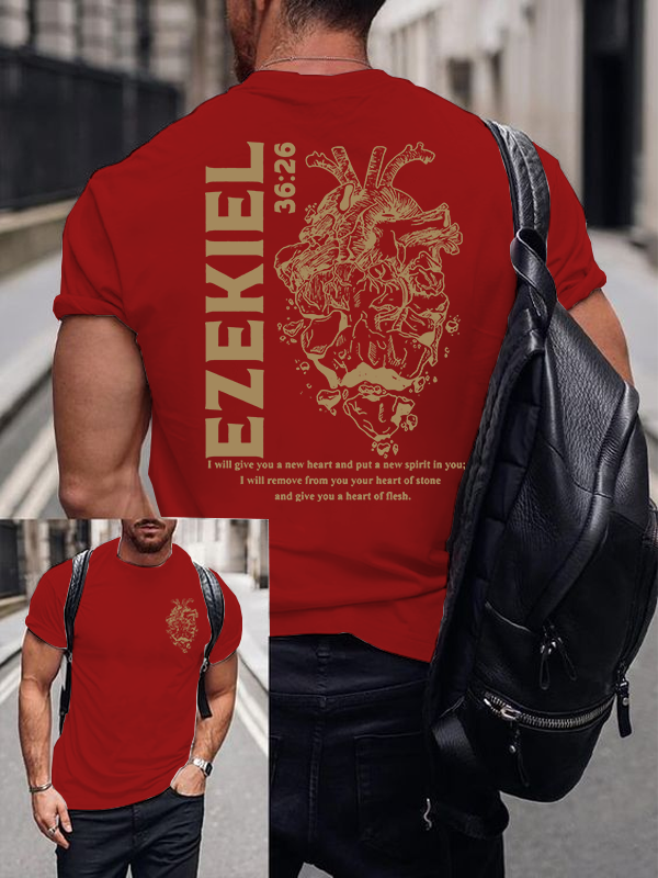 I Will Give You A New Heart And Put A New Spirit Christian Cotton T-Shirt